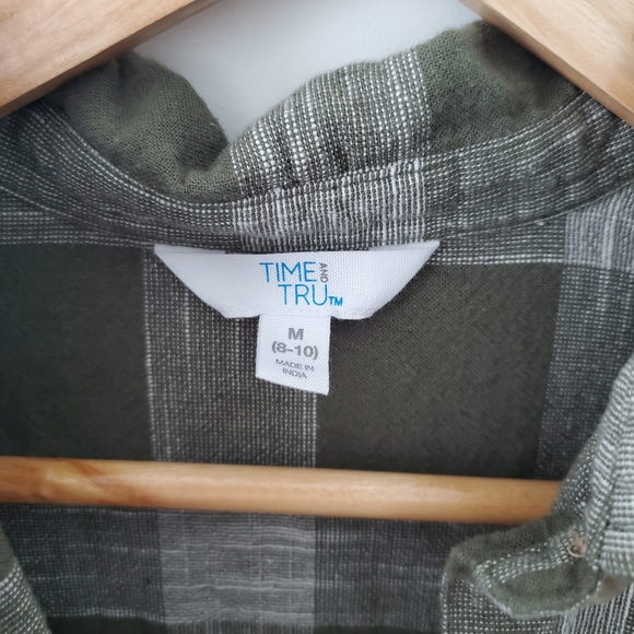 Linen/Cotton Gingham Button-Up Top - Picture 6 of 9